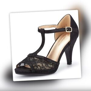 Dream Pairs‎ Black Lace Heels